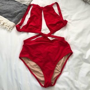 MINKPINK red one piece bathing suit